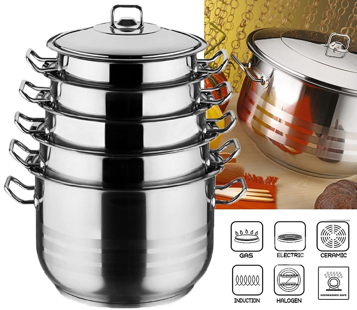 Stainless Steel Pressure Cookers 12,0 lt – Vip Housewares