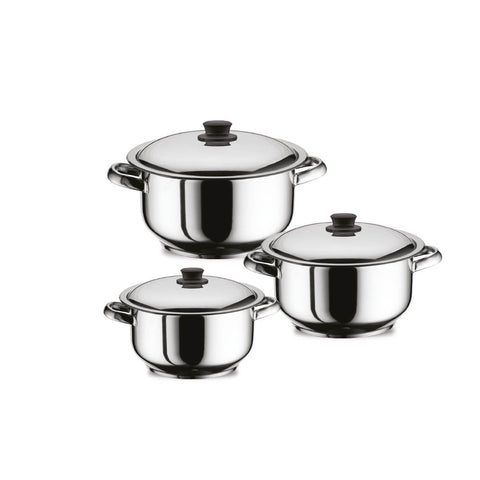 Mega Stainless Steel Cookware Sets 22x12-24x14-26x16 cm Pot